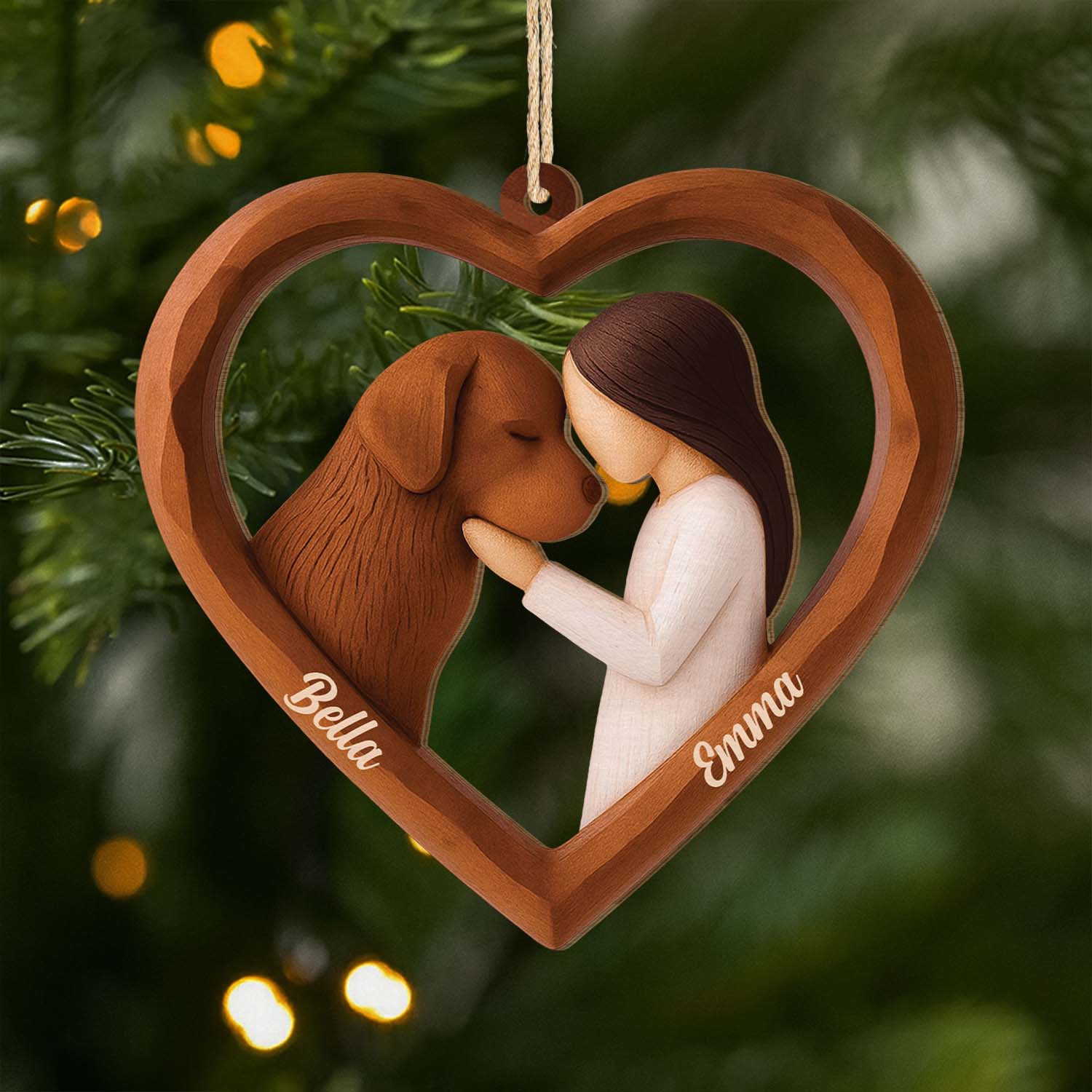 7046OUS1 custom 1 layered wood ornaments christmas gifts for dog lovers 7046O8V5C
