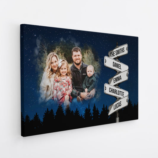 7050CUS2 family street sign canvas_ with photo custom gifts for family 7050C8TAI