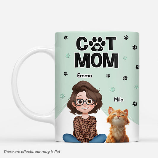 7054MUS1 personalized cat and owner mug cat mom mug gifts for cat lovers 7054M3MMD