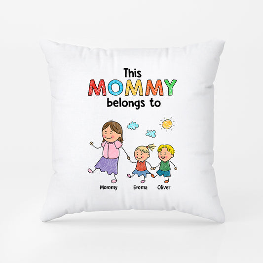 7078PUS1 this mom belongs to pillow with kids names custom gifts for momdad 7078ptpaa