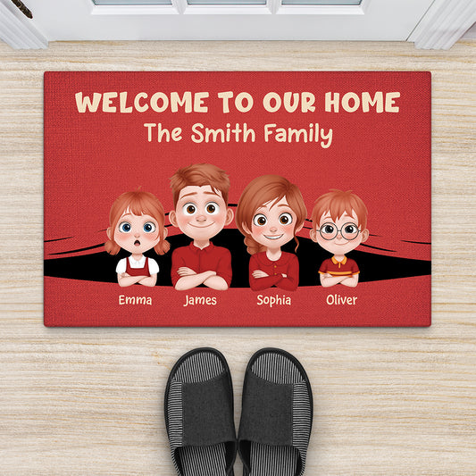 7091DUS2 welcome to our home doormat_ personalized gift for the whole family 7091D8TZI