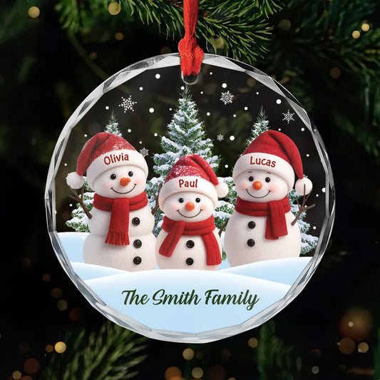 7092OUS1 glass snowman family ornament_ personalized gifts for christmas 7092OKL5I