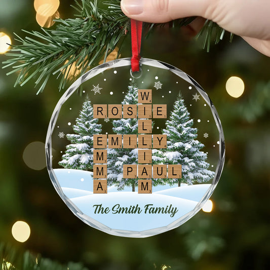 7093OUS2 glass crossword puzzle ornament_ custom christmas gifts for family 7093OKQ5I