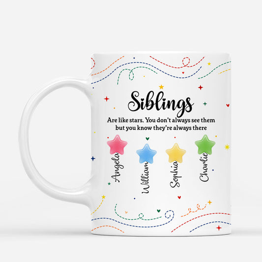 7108MUS1 siblings friends are like stars mug custom gifts for friends brother sister 7108M8QME
