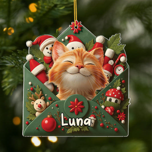 7109OUS1 acrylic cat photo ornament_ personalized christmas gift 7109OTMND