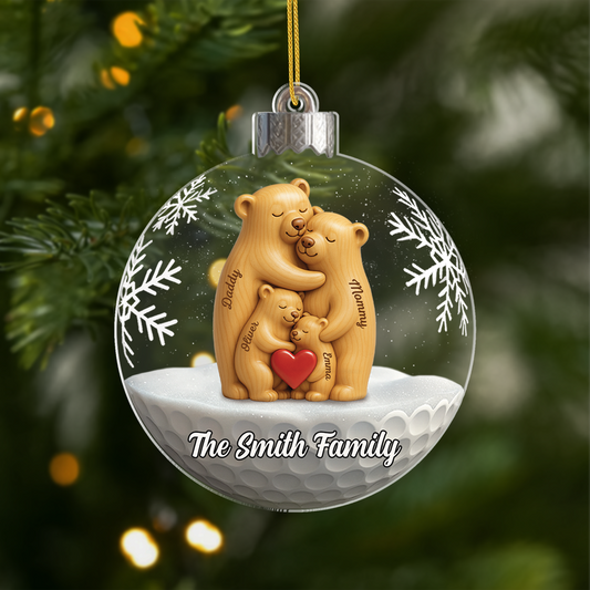 7158OUS1 3d printing effect acrylic bear family ornament personalized christmas gift 7158OTT5I