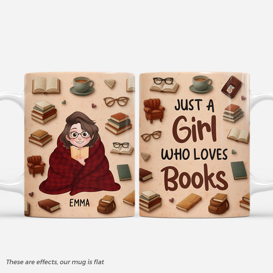 7168MUS1 3d printing effect just a girl who loves to read mug custom gifts for book lovers 7168M8VZA