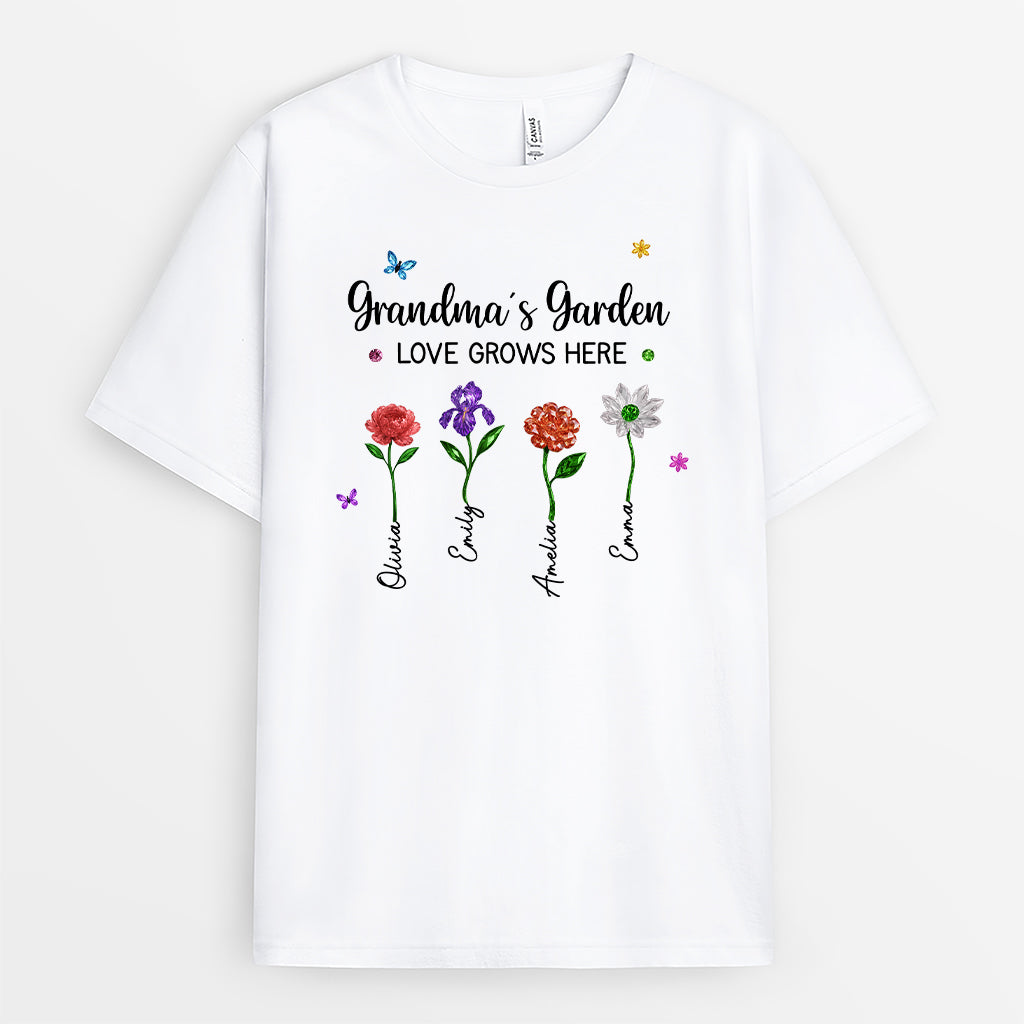 7211AUS1 grandmas garden love grows here shirt custom gifts for grandmamom 7211a6q5a