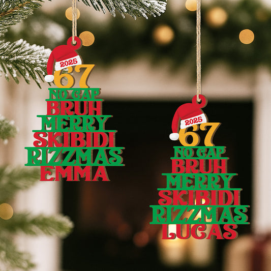 7228OUS2 1 layered wooden merry rizzmas_ ornament personalized christmas gift 7228O