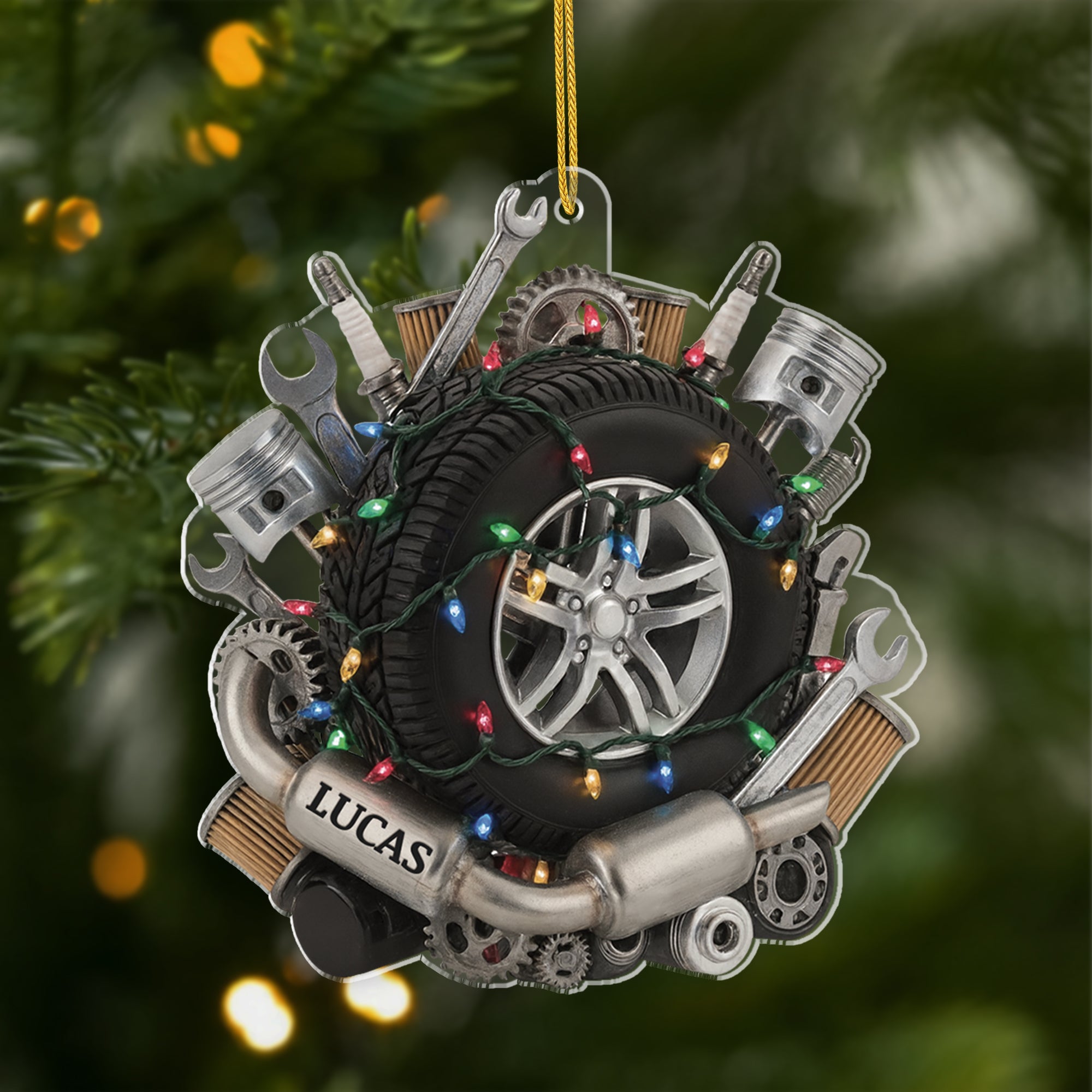 7230OUS1 3d printing effect acrylic mechanic ornament_ personalized christmas gift 7230OKVCB