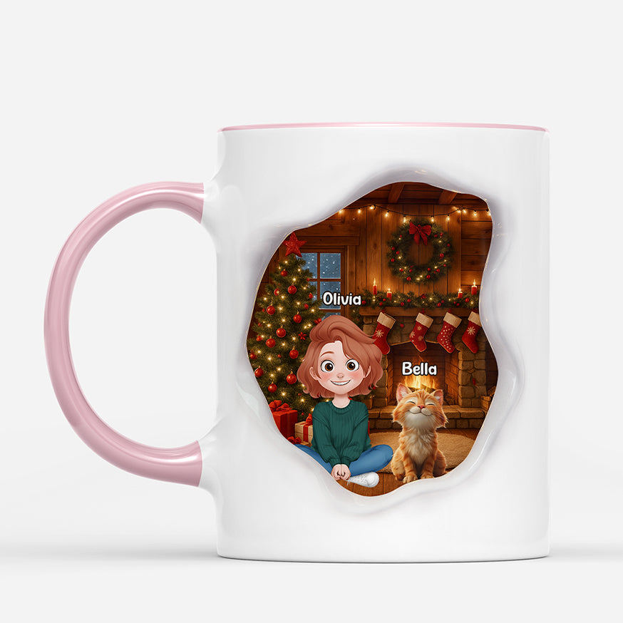 7265MUS2 3d printing effect custom cat and owner mug christmas gifts for cat lovers 7265MTL5D
