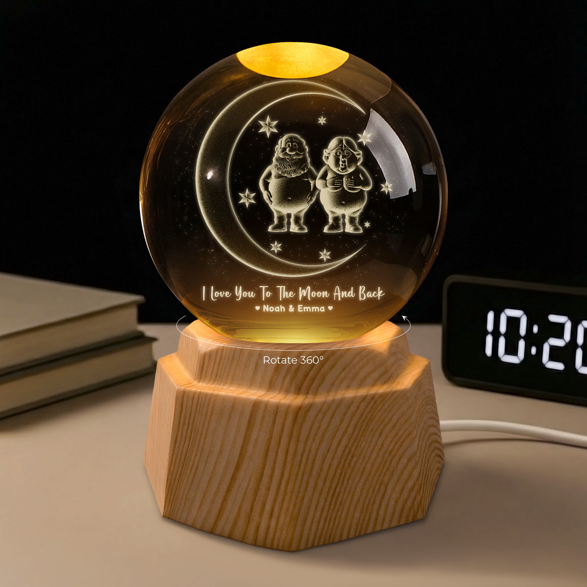7274LUS1 moon 3d crystal ball lamp personalized gifts for couples 7274L5Q5G
