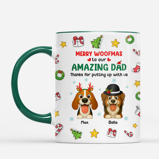 7278MUS2 3d printing effect merry woofmas personalized dog christmas mug 7278MKZ5C