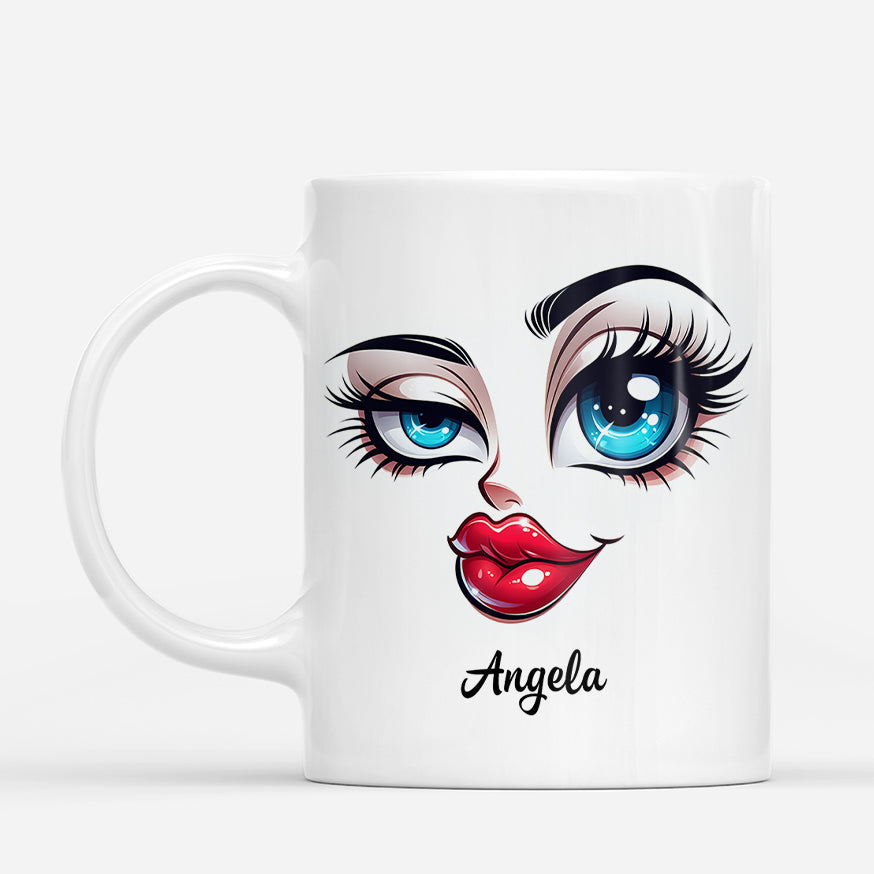 7279MUS1 funny woman face mug_ personalized gifts for her 7279M3PCA