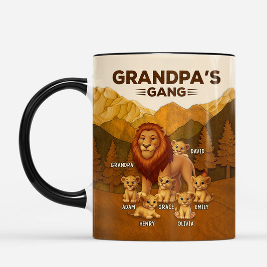 7298MUS2 3d printing effect lion mug with names custom gifts for dad grandpa 7298M