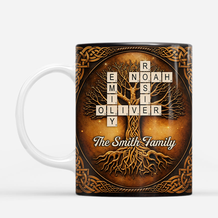 7302MUS1 crossword puzzle art mugs with names personalized family tree gifts 7302M6TWI