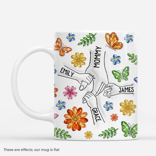 7307MUS1 3d printing effect flower and butterfly mug custom gifts for mom grandma 7307M6TAA