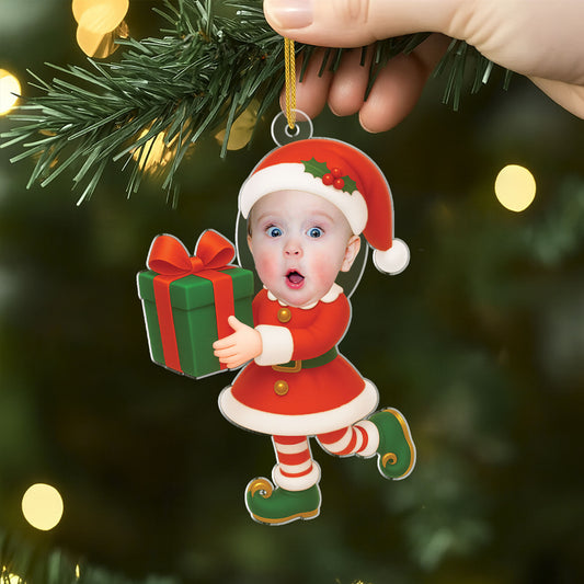 7352OUS2 acrylic elf christmas ornaments with a photo personalized baby gifts 7352OTV5K
