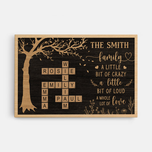 7355CUS1 custom family crossword canvas family a little bit of crazy wall art_ 7355CKPZI