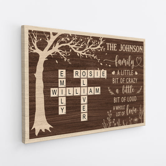 7355CUS2 custom family crossword canvas family a little bit of crazy wall art_ 7355CKPZI
