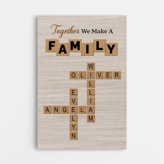 7359CUS1 personalized family crossword canvas gifts for the whole family 7359C3PMI