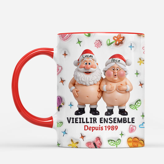 7373MFR2 effet dimpression 3d joli mug personnalise couple pere noel vieillir ensemble 7373m3v5g