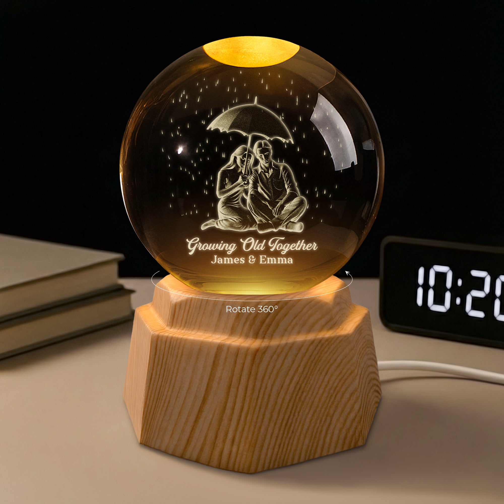 7377LUS1 couple 3d crystal ball lamp custom gifts for couples 7377L3LZG