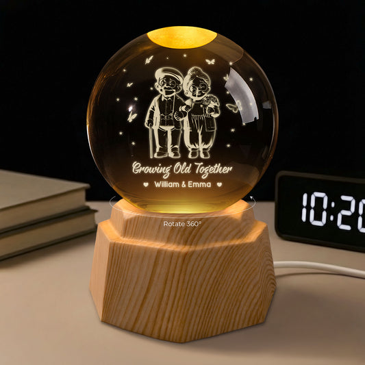 7392LUS1 personalized 3d crystal ball lamp gifts for old couples 7392L3LAG