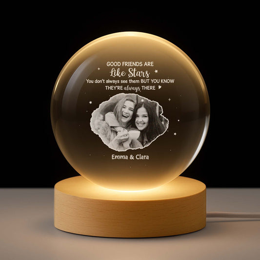 7397LUS1 custom photo crystal ball lamp good friends are like stars gifts 7397LKV5F