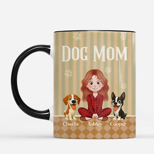 7424MUS2 striped dog dad mug personalized dog and owner mug 7424M8TAC