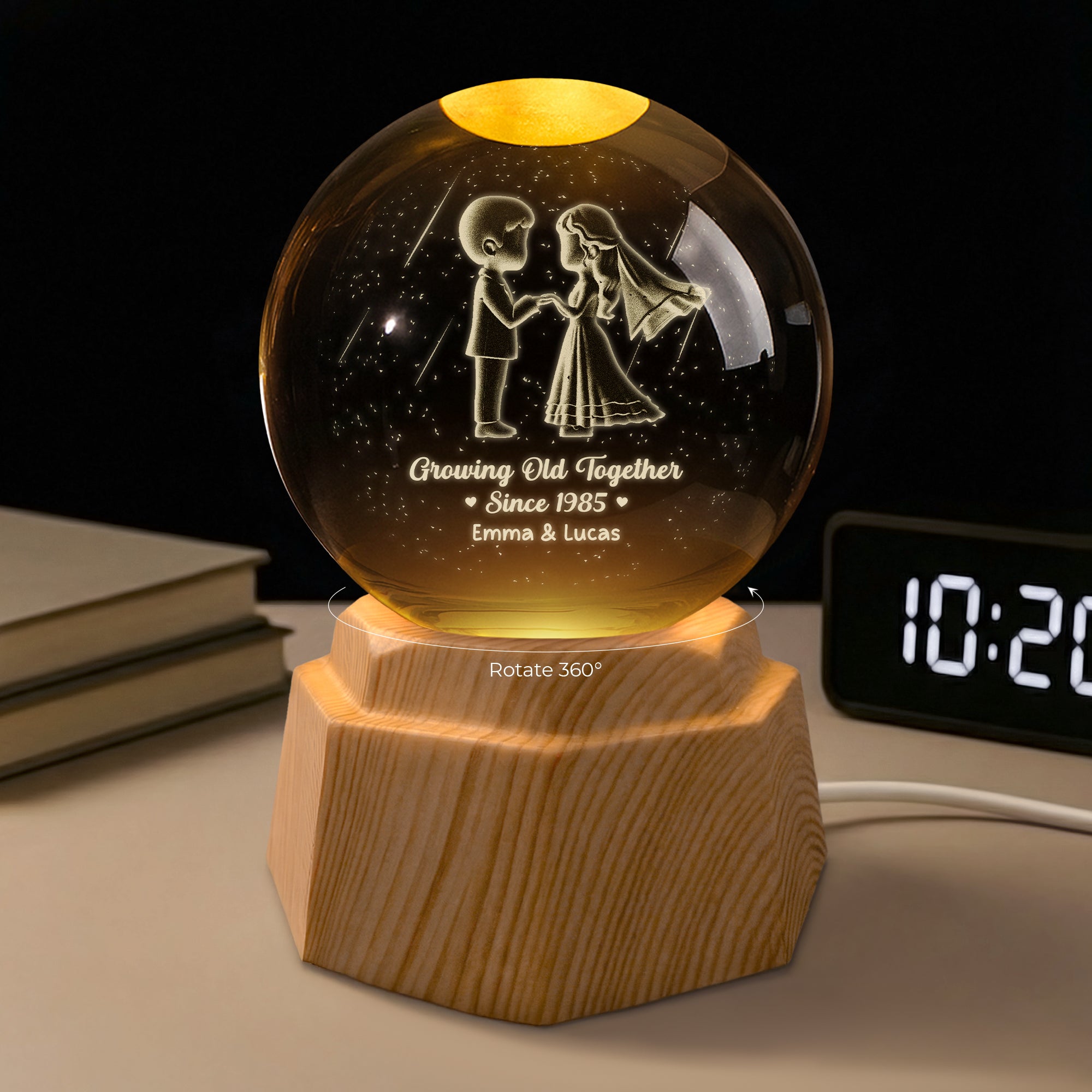 7436LUS1 bride and groom 3d crystal ball lamp personalized gifts for couples 7436LTLCG_bd0c355c ecde 4b97 8268 8a3a6fae7a4b