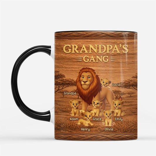 7479MUS2 3d printing effect lion mug with names personalized gifts for dad grandpa 7479M6VZB