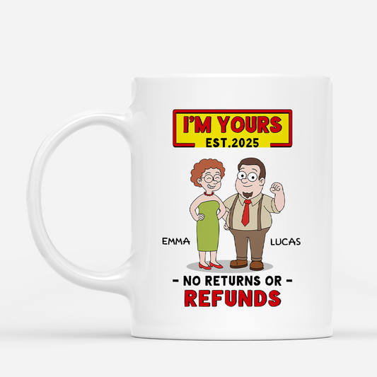 7482MUS2 personalized mugs for couples im yours no returns or refunds 7482M6TWA