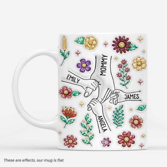 7485MUS1 3d printing effect flower mug with names personalized gifts for mom grandma 7485M_97543ad9 00a5 4d87 8adf 96a3b1623d5b