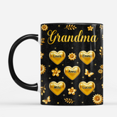 7489MUS2 3d printing effect gold flower mug with names custom gifts for mom grandma 7489M6FWA