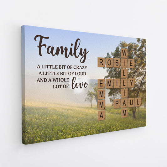 7502CUS2 family crossword art personalized canvas with family names 7502CTQ5I
