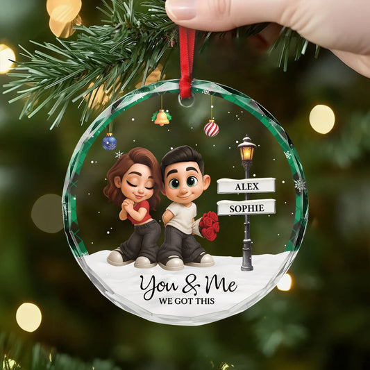 7508OUS2 glass couple ornaments personalized christmas gifts for couples 7508OKV5G