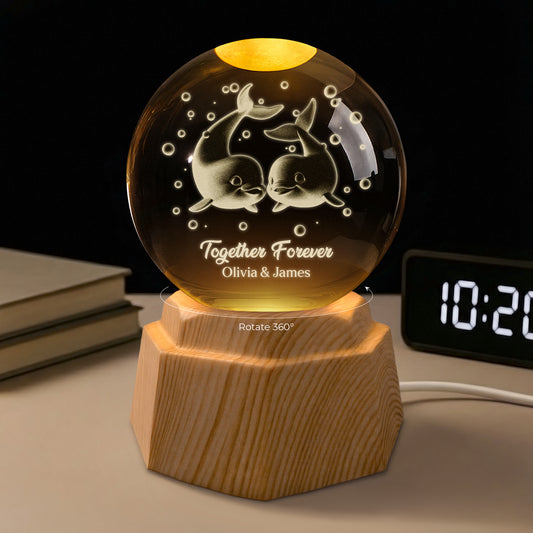 7514LUS1 dolphin 3d crystal ball lamp personalized gifts for a couple 7514L8LNG_1