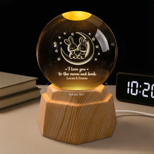 7517LUS1 rabbit 3d crystal ball lamp personalized gifts for a couple 7517L8VCG