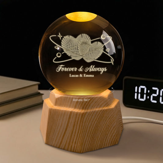 7552LUS1 heart 3d crystal ball lamp personalized gifts for couples 7552L3QMG