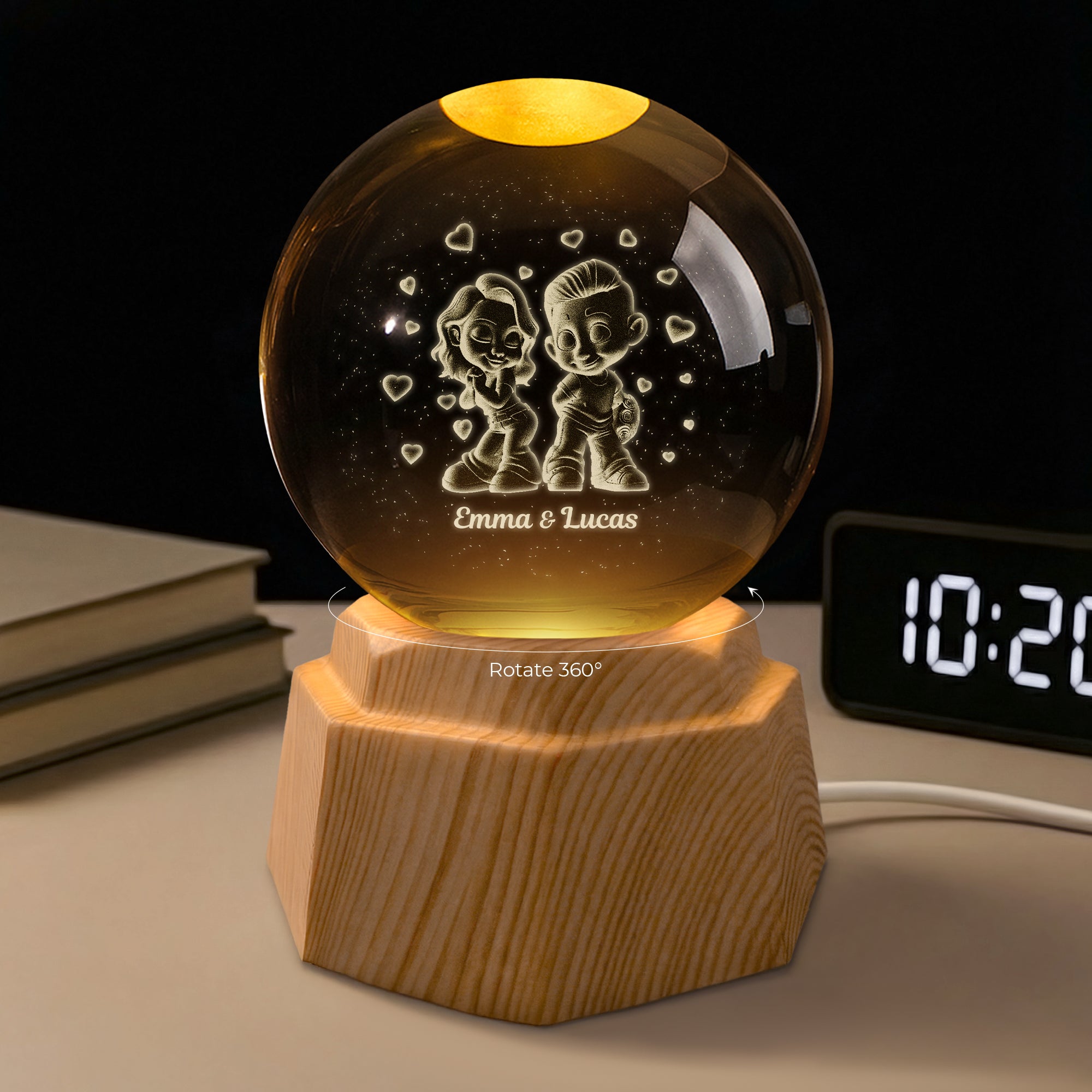 7554LUS1 y2k couple 3d crystal ball lamp personalized couple gifts 7554L3LCG