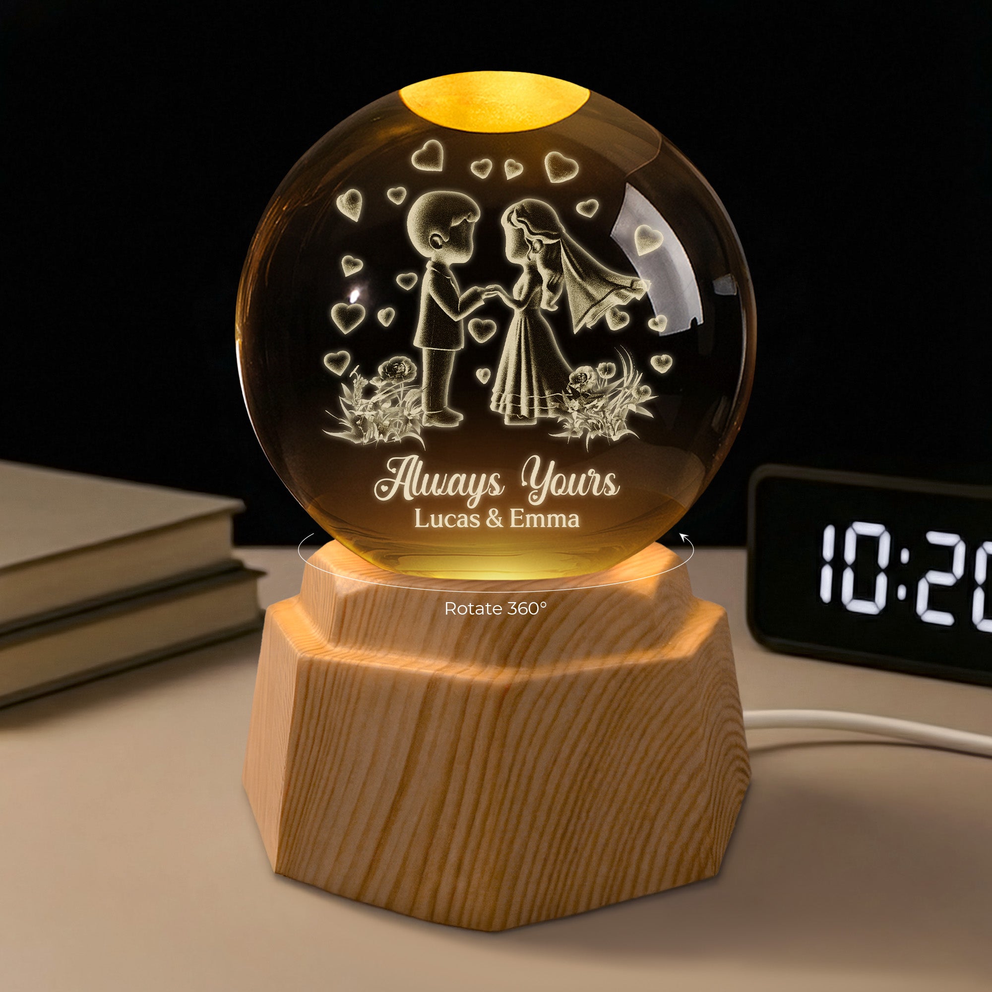 7561LUS1 custom 3d crystal ball lamp wedding gifts for couples 7561L6LMG_1