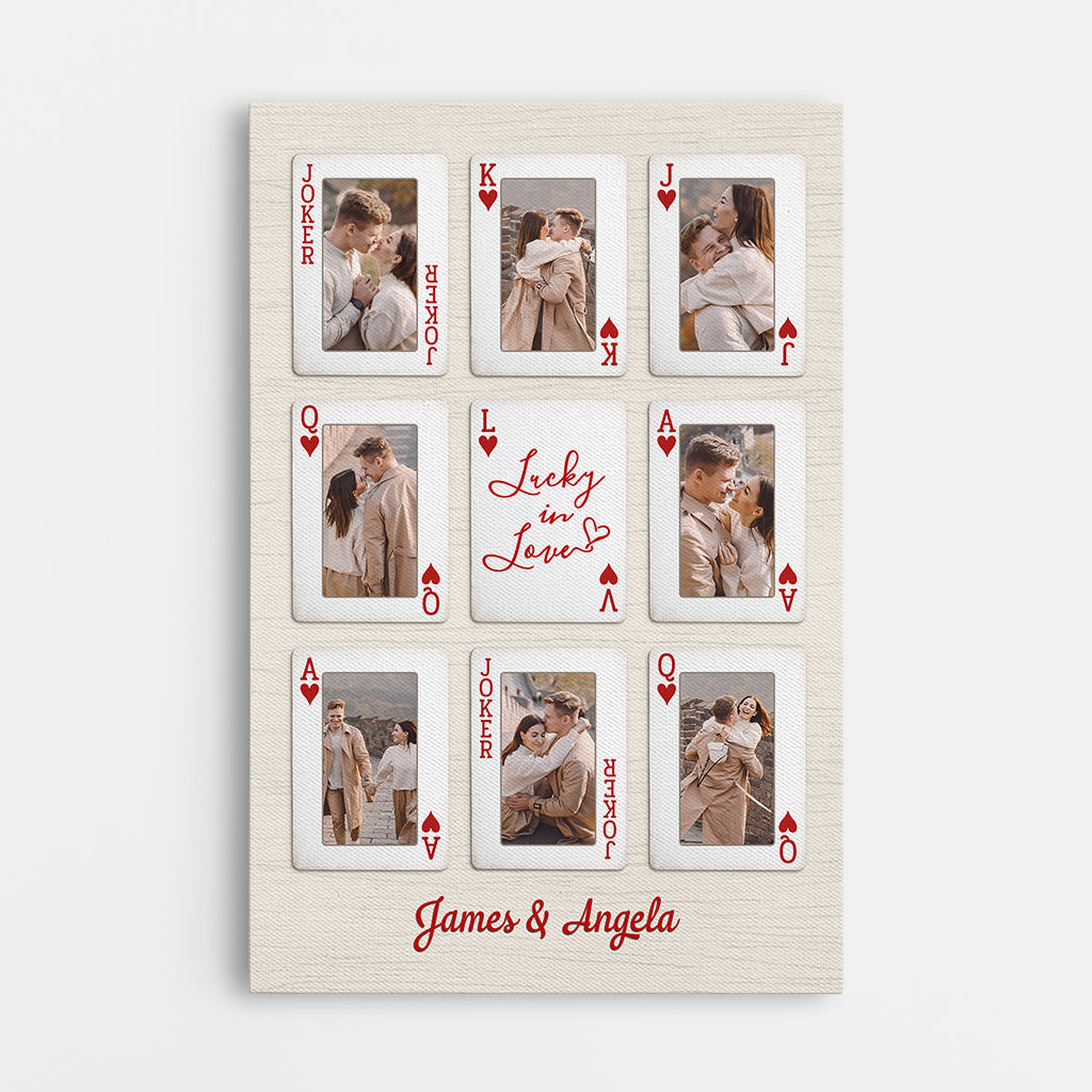 7566CUS1 lucky in love photo canvas prints custom gifts for couples 7566CCPNG