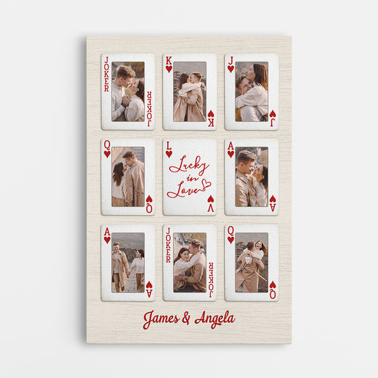 7566CUS1 lucky in love photo canvas prints custom gifts for couples 7566CCPNG