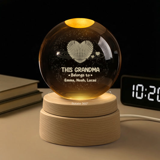 7616LUS1 heart 3d crystal ball lamp custom gifts for grandma and grandpa 7616L8PZA