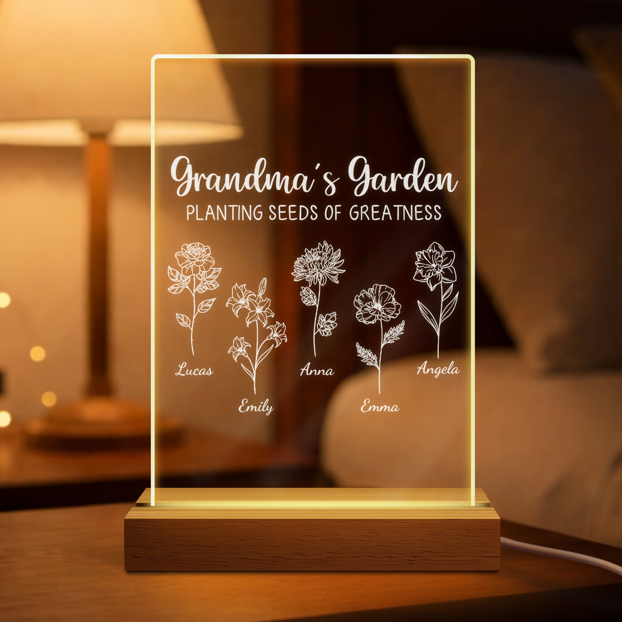 7641LUS1 grandmas garden night light custom gifts for grandmamom 7641ltqca