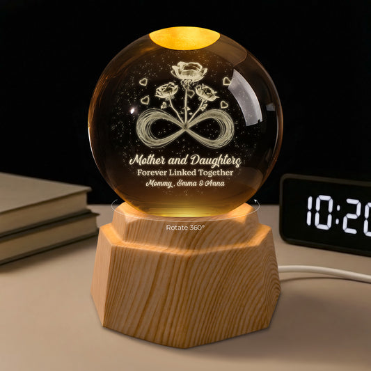 7648LUS1 personalized_ 3d crystal ball lamp mother and daughter forever linked together 7648L3LCA