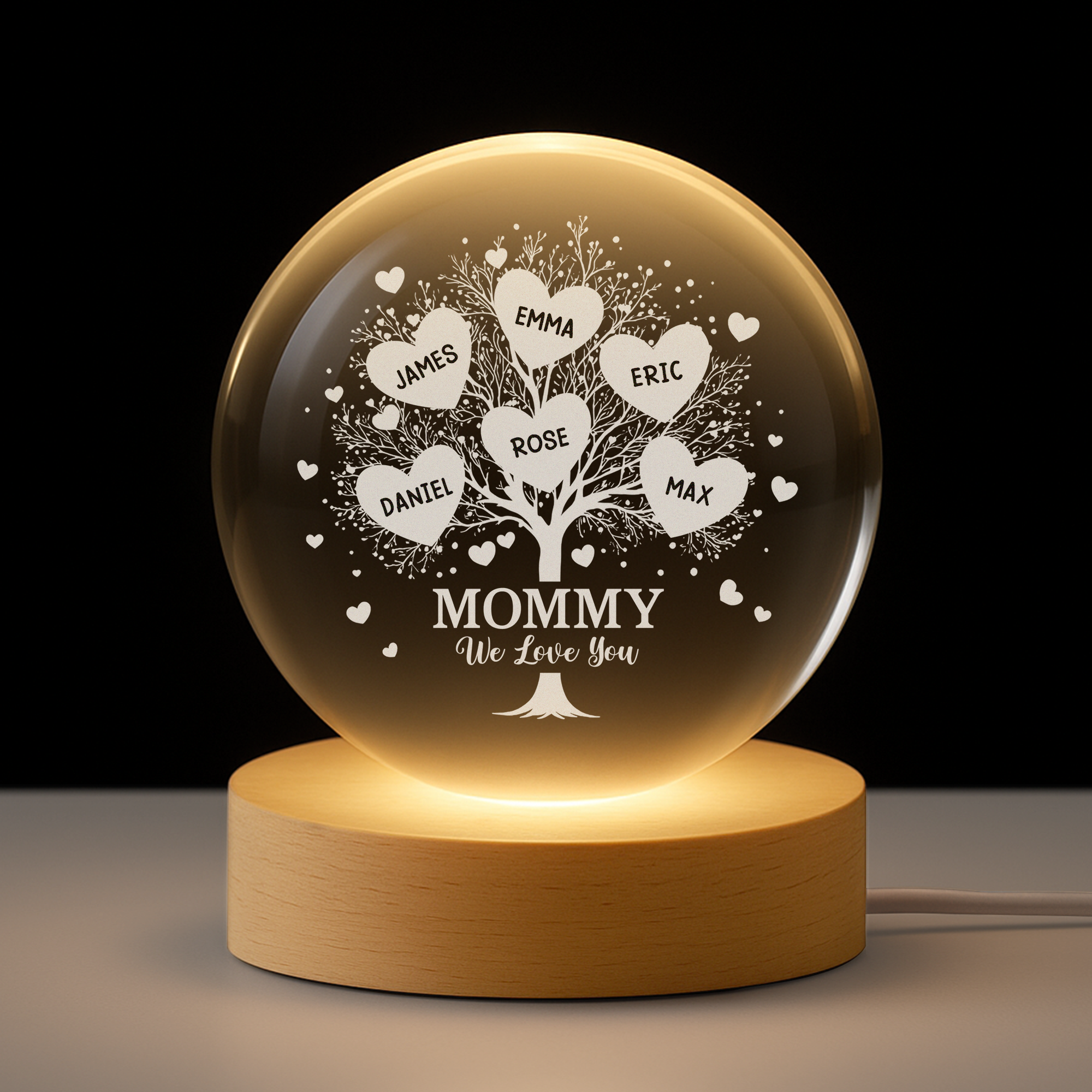 7671LUS1 personalized crystal ball lamp family tree gifts for momdad 7671l3raa