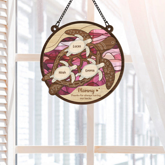 7672UUS2 personalized turtle suncatcher mothers day gifts for momgrandma 7672uspza