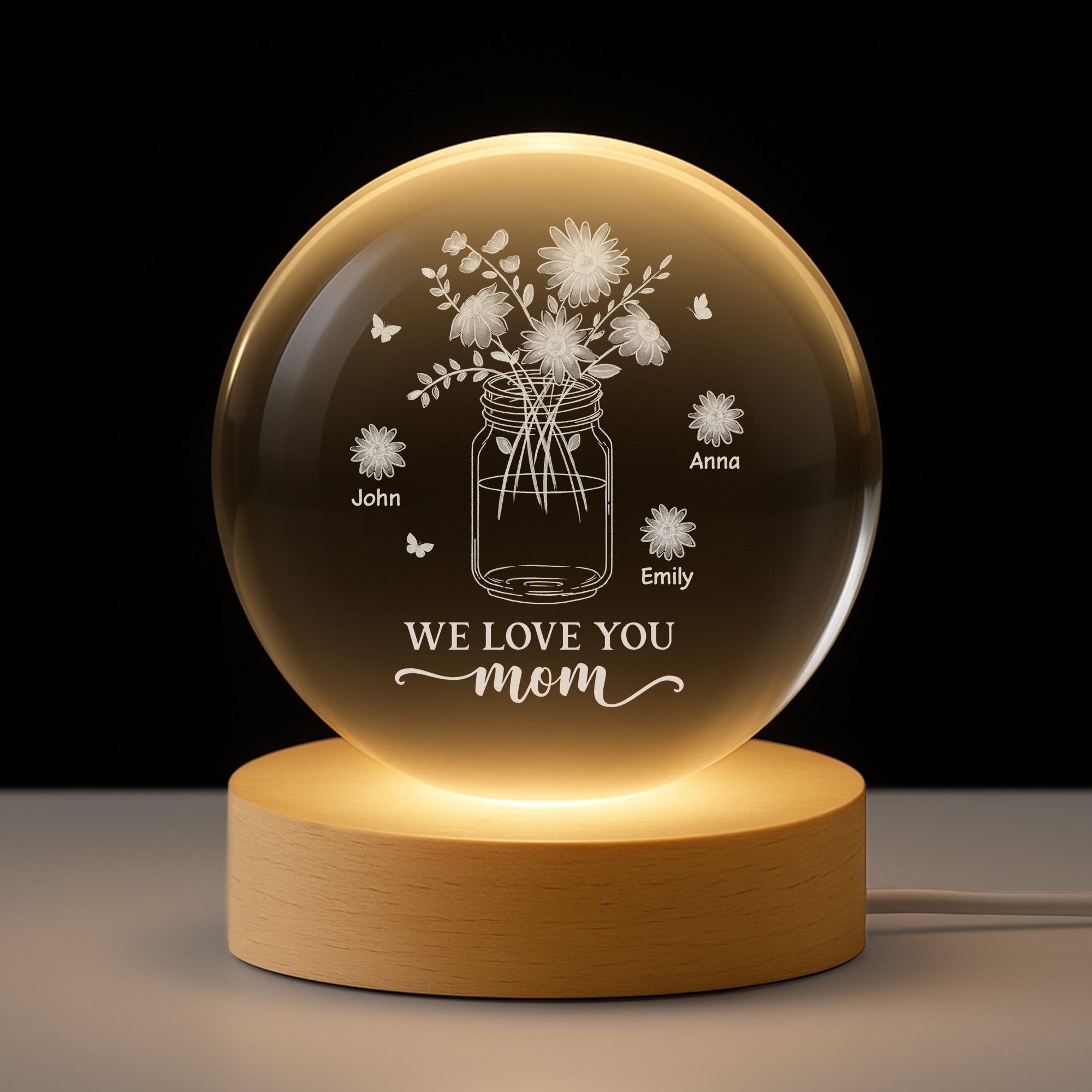7684LUS1 flower crystal ball lamp personalized gifts for momgrandma 7684l8qca